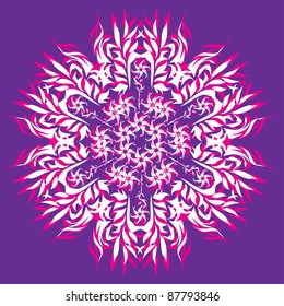 abstract isolated vector snowflake. Illustration.