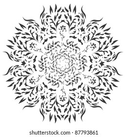 abstract isolated vector snowflake. Illustration.