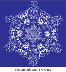 abstract isolated vector snowflake. Illustration.