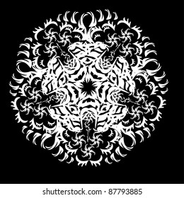 abstract isolated vector snowflake. Illustration.