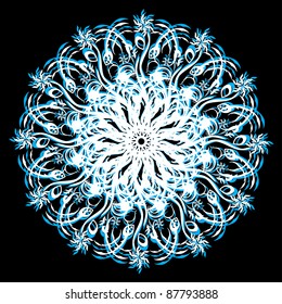 abstract isolated vector snowflake. Illustration.
