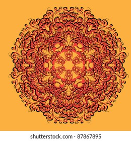 abstract isolated vector snowflake. Illustration.