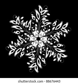 abstract isolated vector snowflake. Illustration.