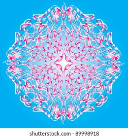Abstract isolated vector snowflake. illustration.