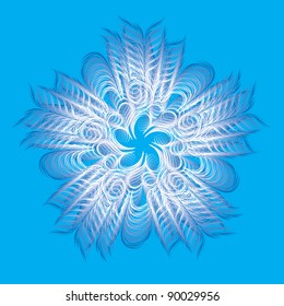 Abstract isolated vector snowflake. illustration.