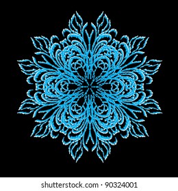 Abstract isolated vector snowflake. illustration.