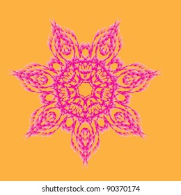 Abstract isolated vector snowflake. illustration.