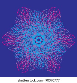 Abstract isolated vector snowflake. illustration.