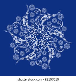 Abstract isolated vector snowflake. illustration.