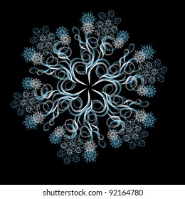 Abstract isolated vector snowflake. illustration.