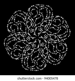 Abstract isolated vector snowflake. illustration.