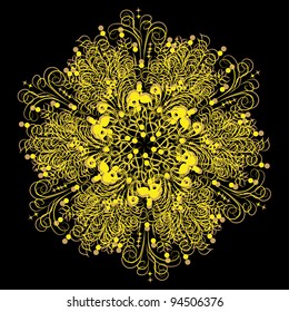 Abstract isolated vector snowflake. illustration.