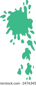 Abstract isolated vector turquoise paint stain. Bright colored blot illustration.