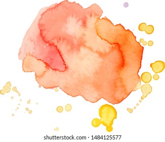 Abstract isolated vector watercolor stain.