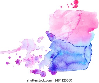 Abstract isolated vector watercolor stain.