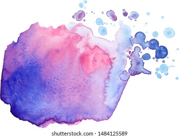 Abstract isolated vector watercolor stain.