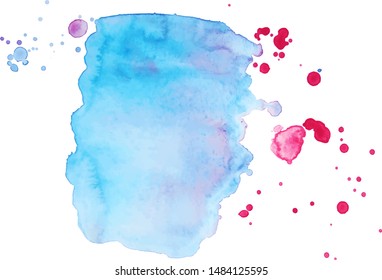 Abstract isolated vector watercolor stain.
