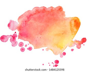 Abstract isolated vector watercolor stain.
