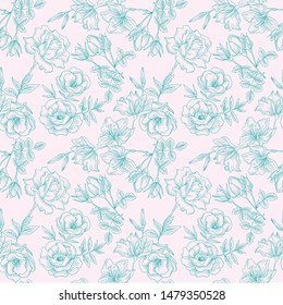 Abstract isolated vintage floral pattern