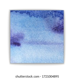 Abstract isolated watercolor hand drawn paper texture stain on white background for text design, web, label. Vector element for card, backdrop