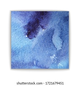 Abstract isolated watercolor hand drawn paper texture stain on white background for text design, web, label. Vector element for card, backdrop