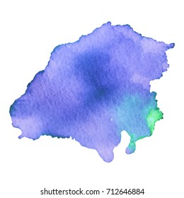 Abstract isolated watercolor hand drawn paper texture stain on white background for text design, web, label. Vector element for card, backdrop, tag