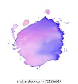 Abstract isolated watercolor hand drawn paper texture stain on white background for text design, web, label. Vector element for card, backdrop, tag