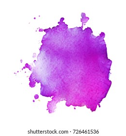Abstract isolated watercolor hand drawn paper texture stain on white background for text design, web, label. Vector element for card, backdrop, tag