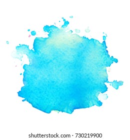 Abstract isolated watercolor hand drawn paper texture stain on white background for text design, web, label. Vector element for card, backdrop, tag