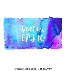 Abstract isolated watercolor hand drawn paper texture stain on white background for text design, web, label. Vector element for card, backdrop, tag