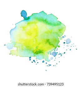 Abstract isolated watercolor hand drawn paper texture stain on white background for text design, web, label. Vector element for card, backdrop, tag