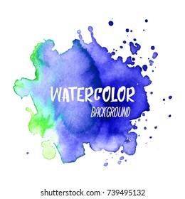 Abstract isolated watercolor hand drawn paper texture stain on white background for text design, web, label. Vector element for card, backdrop, tag