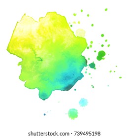Abstract isolated watercolor hand drawn paper texture stain on white background for text design, web, label. Vector element for card, backdrop, tag