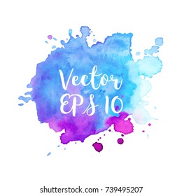 Abstract isolated watercolor hand drawn paper texture stain on white background for text design, web, label. Vector element for card, backdrop, tag