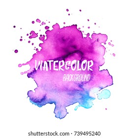 Abstract isolated watercolor hand drawn paper texture stain on white background for text design, web, label. Vector element for card, backdrop, tag