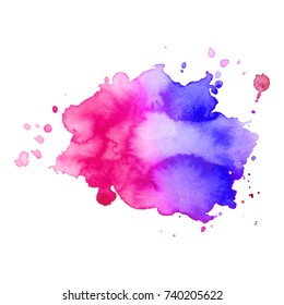 Abstract isolated watercolor hand drawn paper texture stain on white background for text design, web, label. Vector element for card, backdrop, tag