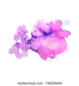 Abstract isolated watercolor hand drawn paper texture stain on white background for text design, web, label. Vector element for card, backdrop, tag