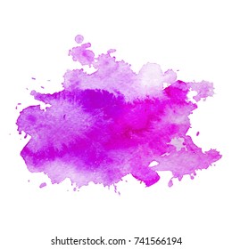 Abstract isolated watercolor hand drawn paper texture stain on white background for text design, web, label. Vector element for card, backdrop, tag