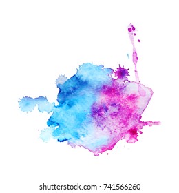 Abstract isolated watercolor hand drawn paper texture stain on white background for text design, web, label. Vector element for card, backdrop, tag