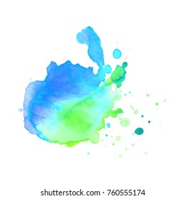 Abstract isolated watercolor hand drawn paper texture stain on white background for text design, web, label.