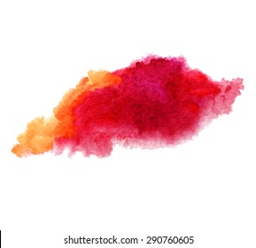 Abstract isolated watercolor stain wet  texture. Vector watercolor stains decorative wash drop. Abstract hand drawn watercolor background, for backgrounds or textures