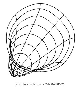 Abstractas modelo de alambre aislado, forma futurista retro cyberpunk en estilo y2k. Ilustración vectorial sobre fondo transparente.