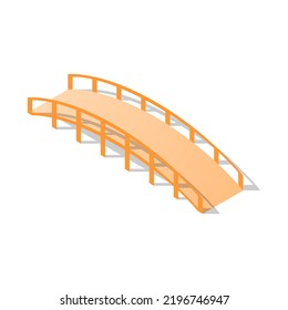 Abstract Isometric 3D Bridge Town City Urban Infrastructure Isolated Vector Design Style