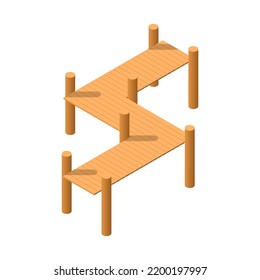 Resumen Isometric 3D Bridge Town Urban Infrastructure Aislado Vector Style de diseño