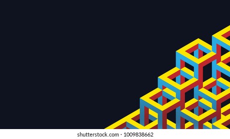 Abstract isometric background. 3d abstract wallpaper.