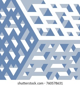 Abstract isometric background of geometric shapes. Three-dimensional forms.