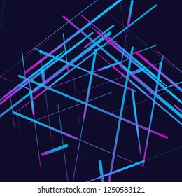 Abstract isometric computer generated 3D blueprint visualization lines background. Vector illustration for break through in technology.