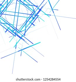 Abstract isometric computer generated 3D blueprint visualization lines background. Vector illustration for break through in technology.