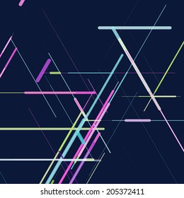 Abstract isometric computer generated 3D blueprint visualization lines background. Vector illustration for break through in technology. 