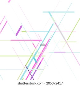 Abstract isometric computer generated 3D blueprint visualization lines background. Vector illustration for break through in technology. 
